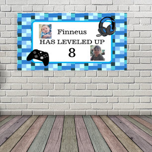Personalised Gaming Themed Blue Banner