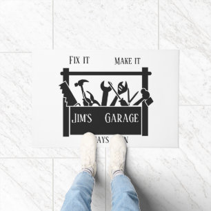 Personalised garage  doormat