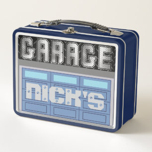 Personalised Garage Life Metal Lunch Box