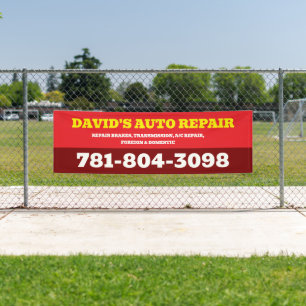 Personalised Garage & Mechanic Shop Sign Banner