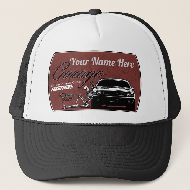 Personalised Garage Trucker Hat (Front)