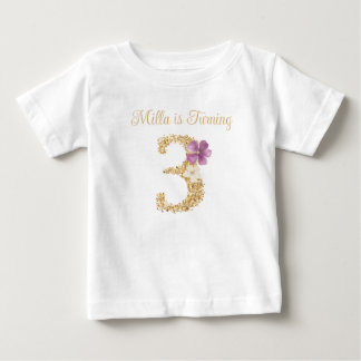 Personalised Garden Bunny 3rd Birthday T shirt