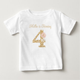 Personalised Garden Bunny 4th Birthday T-Shirt