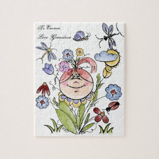 Personalised Garden Fairy Folk Art Jigsaw Puzzle