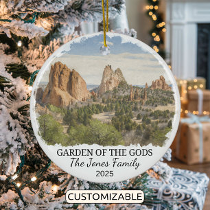 Personalised Garden of the Gods Ornament, Colorado Ceramic Tree Decoration