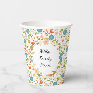 Personalised Garden Party Floral Paper Cup