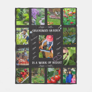 Personalised Garden Photo Text Gardening Lover Fleece Blanket