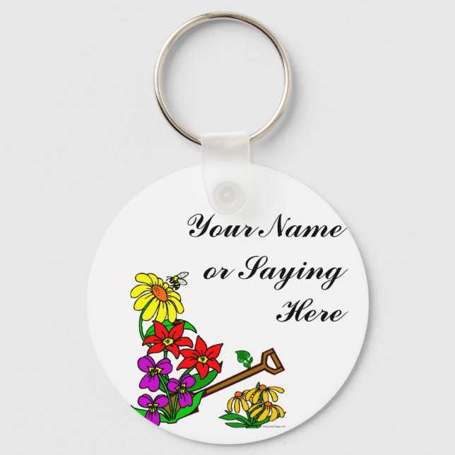 Personalised Gardener Saying Key Ring (Front)