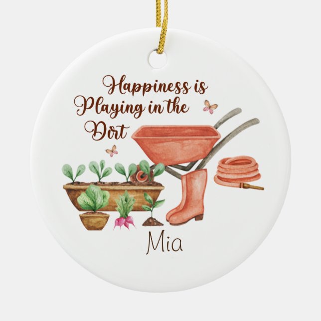 Personalised Gardening Christmas Ornament  (Front)