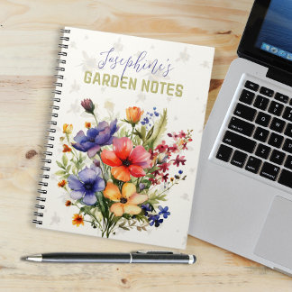 Personalised Gardening Floral Notebook