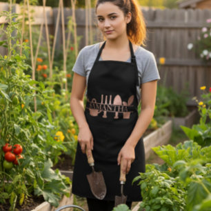 Personalised Gardening Gardener Rose Gold name Apron