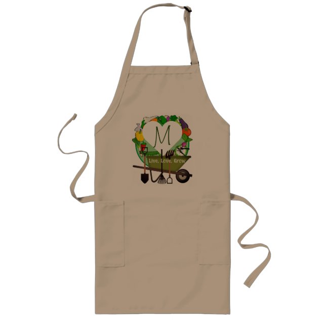 Personalised Gardening Gift Idea Long Apron (Front)