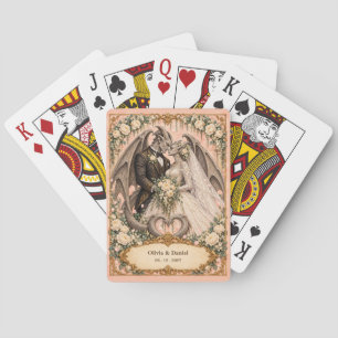 Personalised Gargoyle Bride & Groom Wedding Favour Playing Cards