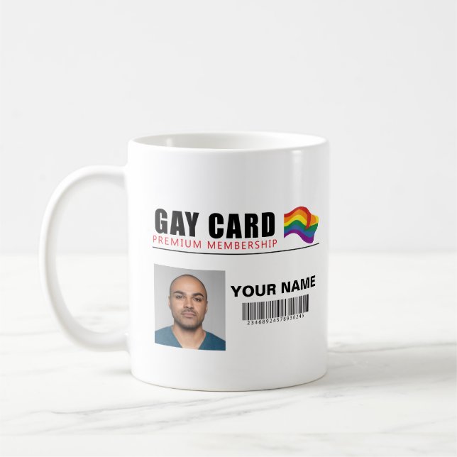 Personalised Gay Card Premium Membership Identity  Coffee Mug (Left)