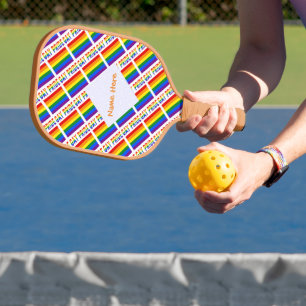 Personalised Gay Pride Flag LGBTQ Tiled Pickleball Paddle