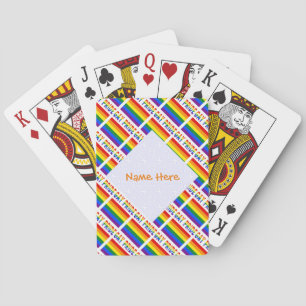 Personalised Gay Pride Flag LGBTQ Tiled Playing Cards