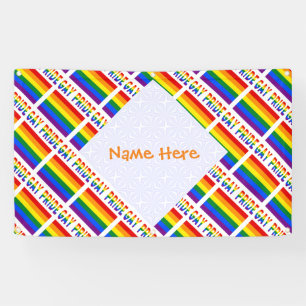 Personalised Gay Pride LGBTQ Tiled Party  Banner