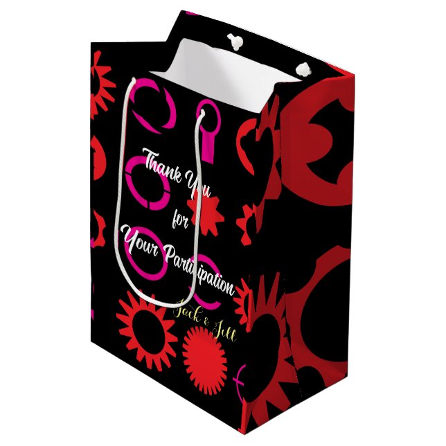 Personalised Gear Decorative Pattern Gift Bag (Front Angled)