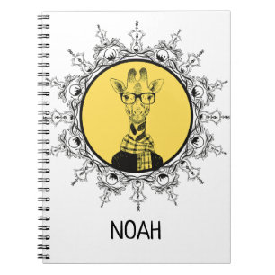 Personalised Geek Giraffe Cute Notebook
