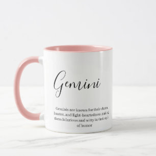 "Personalised Gemini Zodiac sign Name and traits Mug