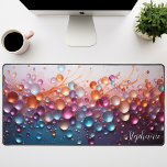 Personalised Gemstone Alcohol Ink  Desk Mat<br><div class="desc">Elevate your workspace with this personalised desk mat featuring a captivating abstract design inspired by shimmering gemstones and fluid alcohol ink. The vibrant colours and mesmerising patterns create a unique and inspiring backdrop for your work. Add a personal touch with your name or a motivational quote. The smooth surface provides...</div>