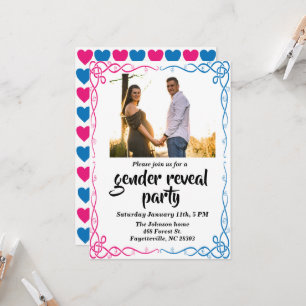 Personalised Gender reveal party photo Invitation