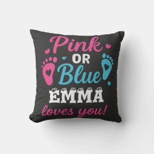 Personalised Gender Reveal Pink or Blue Baby Showe Cushion