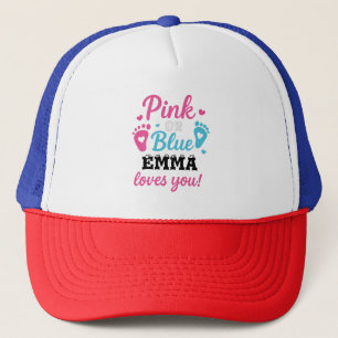 Personalised Gender Reveal Pink or Blue Baby Showe Trucker Hat