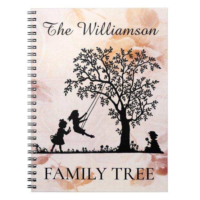 Personalised Genealogy Vintage Family Tree Notebook (Front)