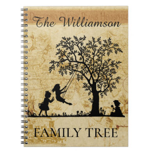 Pine Tree Forest Three Generation Family Tree Notebook | Zazzle
