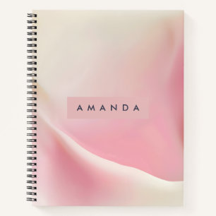 Personalised Gentle Pink Silk Wave Design Notebook