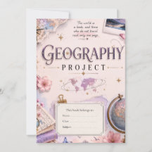 Personalised Geography Project inivtation Vintage