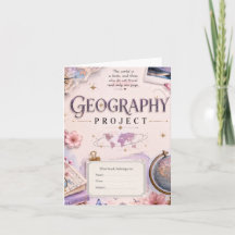Personalised Geography Project inivtation Vintage