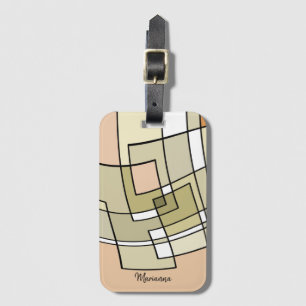 Personalised Geometric Abstract Art Luggage Tag