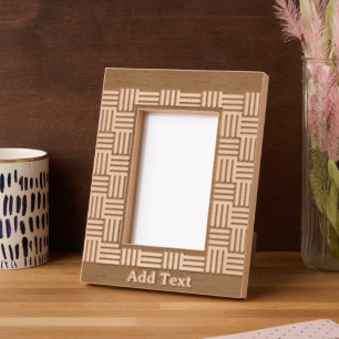 Personalised Geometric Engraved Wood Picture Frame