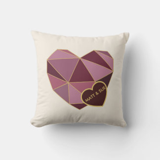 Personalised Geometric Heart Square Pillow