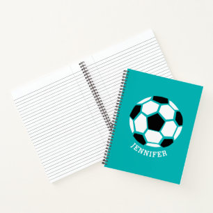 Personalised Geometric Soccer Ball Kids Sports Notebook