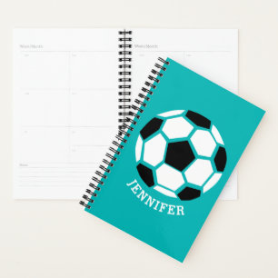 Personalised Geometric Soccer Ball Kids Sports Planner