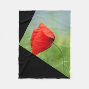 Personalised geometric tiling Photo on black colou Fleece Blanket