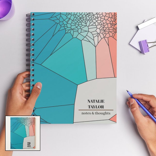 Personalised Geometric Weekly Planner | Modern (Voronoi Visions: A Gradient Glass Design Planner
)