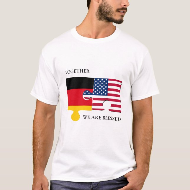 Personalised GERMAN AMERICAN Flag T-Shirt (Front)