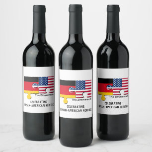 Personalised GERMAN AMERICAN Wine Label