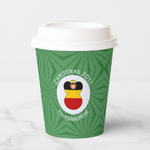 Personalised German Angel Christmas Flag Paper Cups