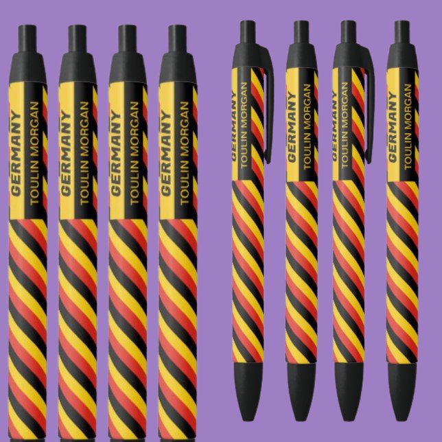 Personalised  German Flag Black Ink Pen (Creator Uploaded)