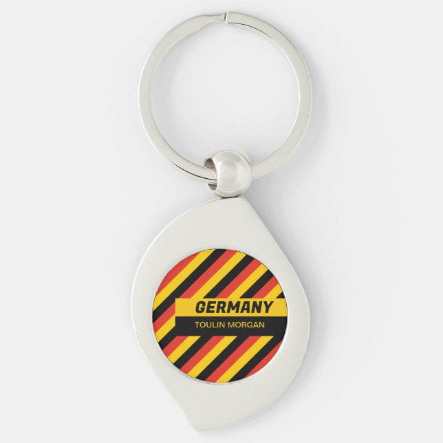 Personalised  German Flag Key Ring (Front)