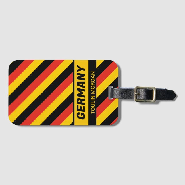 Personalised  German Flag Luggage Tag (Front Horizontal)
