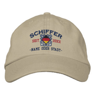 Personalised German Flag Skipper Nautical Embroidered Hat