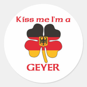Personalised German Kiss Me I'm Geyer Classic Round Sticker