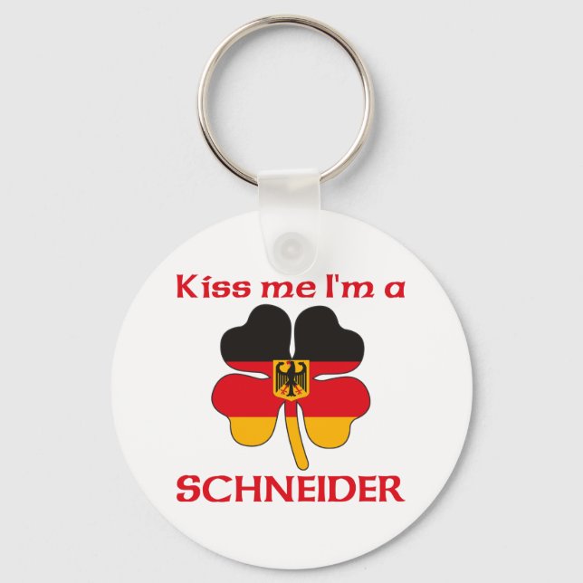 Personalised German Kiss Me I'm Schneider Key Ring (Front)