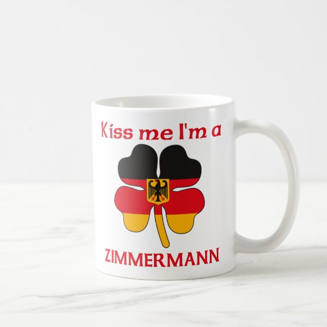 Personalised German Kiss Me I'm Zimmermann Coffee Mug (Right)